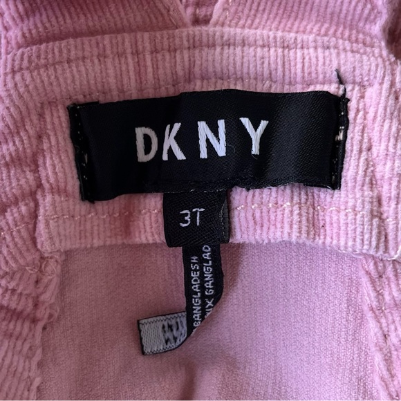 •DKNY• Girls Pink Corduroy Overalls Jumper Dress - Size 3T - Picture 2 of 8